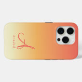 Oranje gradiënt aangepaste monogram naam Case-Mate iPhone case (Achterkant (horizontaal))