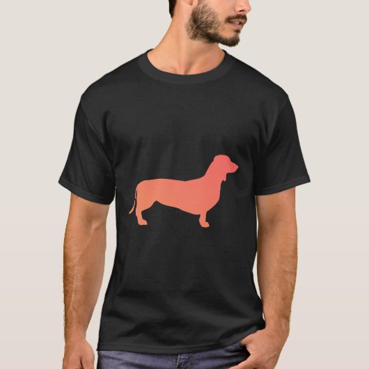 Oranje gradiënt Dachshund T-shirt (Voorkant)