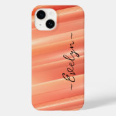 Oranje gradiënt dynamische lijnen Elegant Naam Case-Mate iPhone Case (Achterkant)