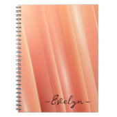 Oranje gradiënt dynamische lijnen Elegant Naam Notitieboek (Voorkant)