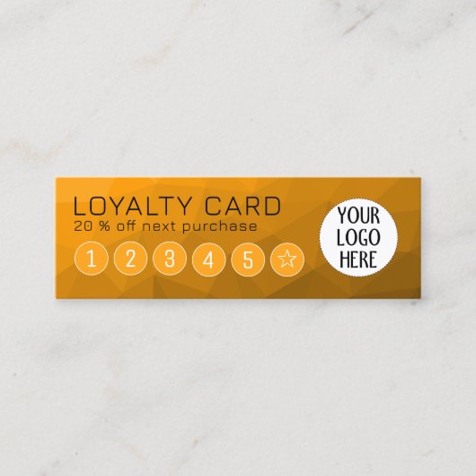 Oranje Gradiënt Geometrische Mesh Pattern Custom L Klantenkaartje (Voorkant)