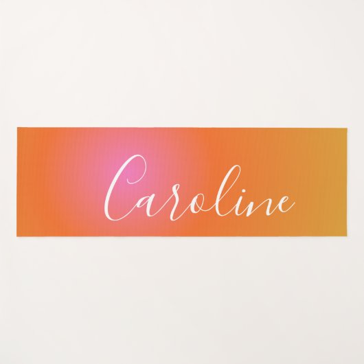 Oranje gradiënt herstellen | Persoonlijke scriptna Yogamat (Voorkant (horizontaal))