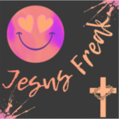 Oranje gradiënt Jezus Freak Sticker (Voorkant)