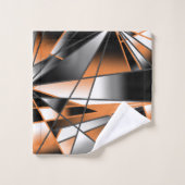 Oranje Gradiënt Kleur Opvulling Mechanisch Ontwerp Bad Handdoek (Wasdoekje)