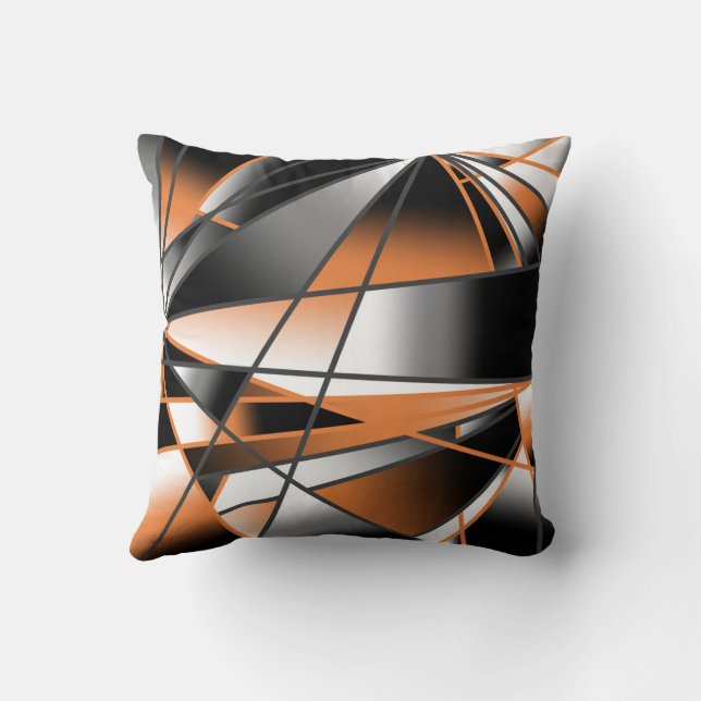 Oranje Gradiënt Kleur Opvulling Mechanisch Ontwerp Kussen (Achterkant)