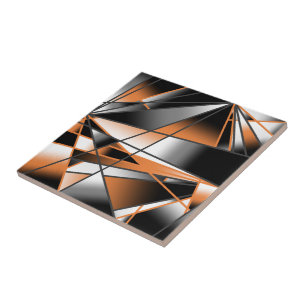 Oranje Gradiënt Kleur Opvulling Mechanisch Ontwerp Tegeltje