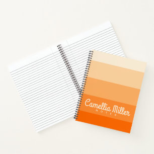 Oranje Gradiënt Persoonlijke Notities Monogram Mod Notitieboek