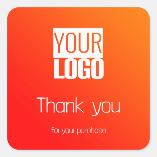 oranje gradiënt - uw logo vierkante sticker (Voorkant)