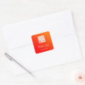 oranje gradiënt - uw logo vierkante sticker (Envelop)