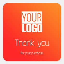 oranje gradiënt - uw logo vierkante sticker