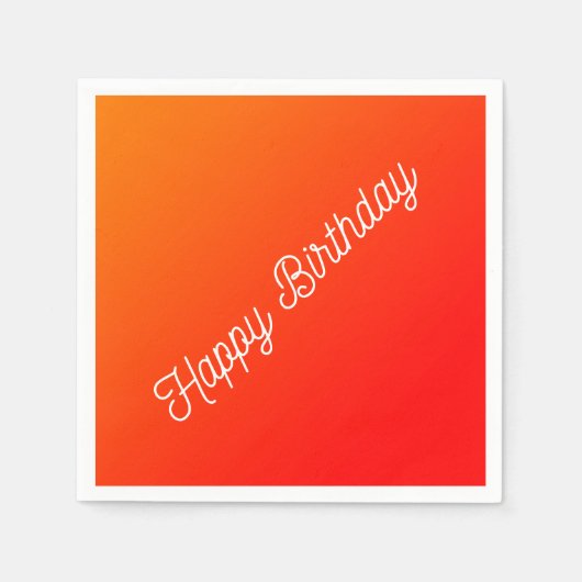 oranje gradiënt - Verjaardags servetten (Voorkant)