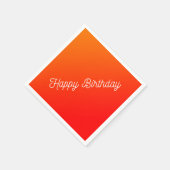 oranje gradiënt - Verjaardags servetten (Hoek)