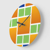 Oranje Gradiënt Vierkanten  Grote Klok (Hoek)