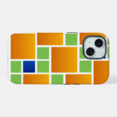 Oranje Gradiënt Vierkanten iPhone 15 Case (Achterkant horizontaal)