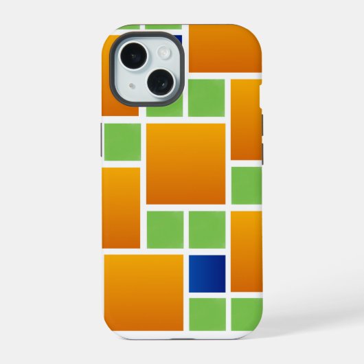 Oranje Gradiënt Vierkanten iPhone 15 Case (Achterkant)