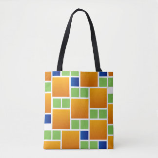 Oranje Gradiënt Vierkanten  Tote Bag