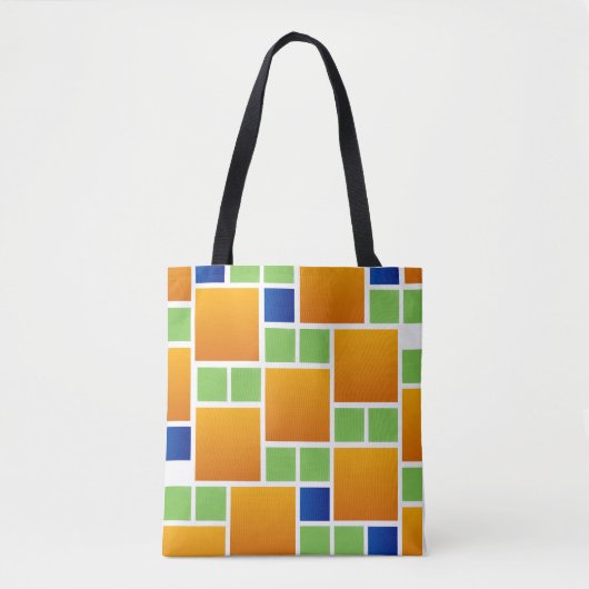 Oranje Gradiënt Vierkanten  Tote Bag (Voorkant)