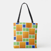 Oranje Gradiënt Vierkanten  Tote Bag (Achterkant)