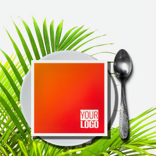 oranje gradiënt voegt logo toe servet