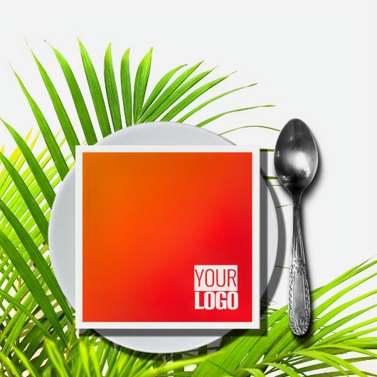 oranje gradiënt voegt logo toe servet