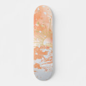 Oranje Gradient Zonsondergang Zon & Zee Sparkly Gl Persoonlijk Skateboard (Voorkant)