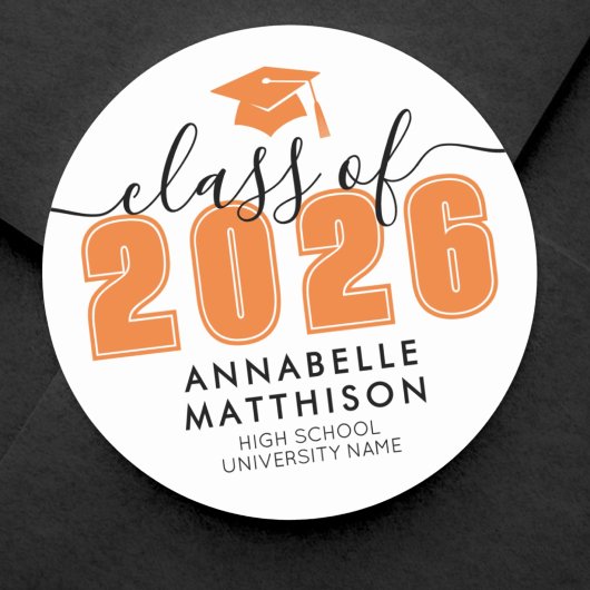 Oranje Graduatie Ronde Sticker