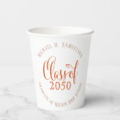 Oranje Graduation Party Custom Classic Papieren Bekers (Achterkant)