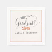 Oranje Graduation Party Script Aangepast Servet (Voorkant)
