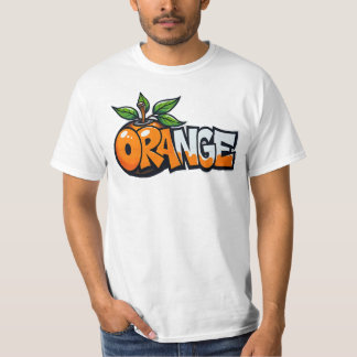 oranje, graffiti, vrucht, street art, urban t-shirt
