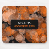 Oranje grafische cirkels, grafische ontwerper muismat (Voorkant)