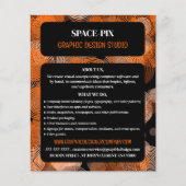 Oranje grafische cirkels, grafische ontwerper omke flyer (Voorkant)