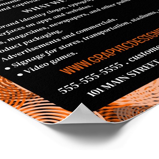 Oranje grafische cirkels, grafische ontwerper omke poster (Hoek)