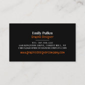 Oranje grafische cirkels, grafische ontwerper visitekaartje (Achterkant)