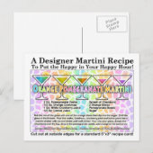 Oranje granaatappel Martini Recept Briefkaart (Voorkant / Achterkant)