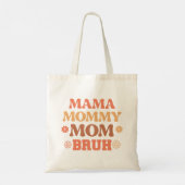 Oranje Grappige Mama Mama Moeder Bruh Quote Canvas Tote Bag (Achterkant)
