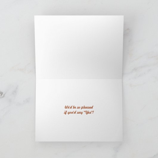 Oranje Grasshopper Ring Bearer Request Kaart (Binnen)