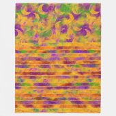 ORANJE GREEN GALLOW HALLOWEEN STRIPES EN MOONS FLEECE DEKEN (Voorkant)