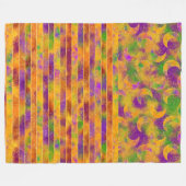 ORANJE GREEN GALLOW HALLOWEEN STRIPES EN MOONS FLEECE DEKEN (Voorkant (Horizontaal))