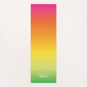 Oranje-Green Gradient Yoga Mat met Aangepaste Naam (Voorkant)