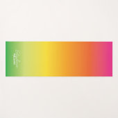 Oranje-Green Gradient Yoga Mat met Aangepaste Naam (Voorkant (horizontaal))