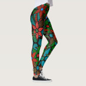 Oranje Green Turquoise Floral Leggings (Rechts)
