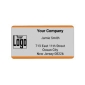 Oranje grens Custom Logo Gray Bedrijfsadres Etiket (Voorkant)