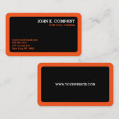Oranje grens zwarte moderne, minimale Professional Visitekaartje (Voorkant / Achterkant)
