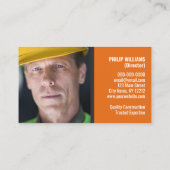 Oranje Grey Business Logo Aannemers Visitekaartje (Achterkant)