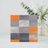 Oranje Grey Plaid Abstract Kaart (Staand voorkant)