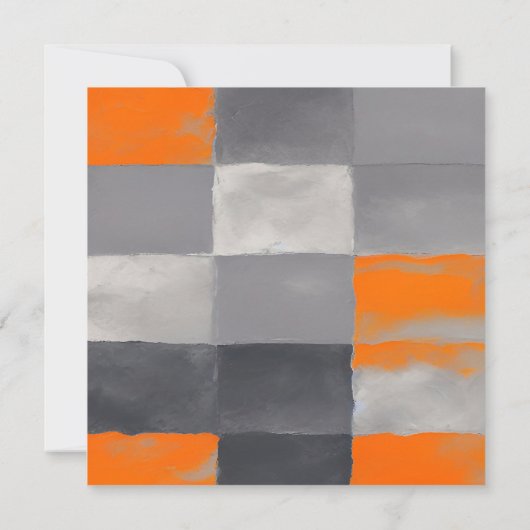 Oranje Grey Plaid Abstract Kaart (Achterkant)
