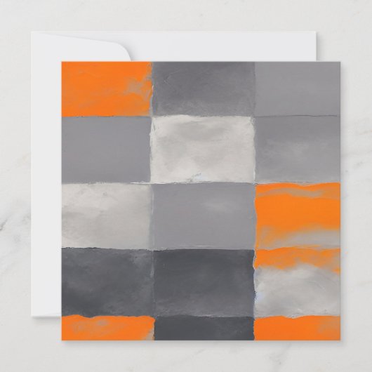 Oranje Grey Plaid Abstract Kaart (Voorkant)