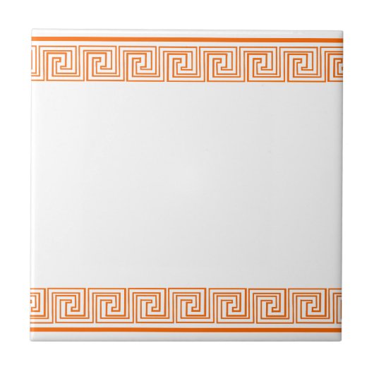 Oranje Griekse Frieze Pattern Tegeltje (Voorkant)