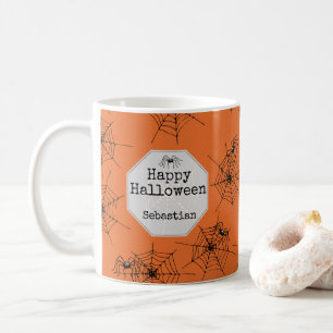 Oranje Griezige Spin Halloween Mok