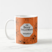 Oranje Griezige Spin Halloween Mok (Links)